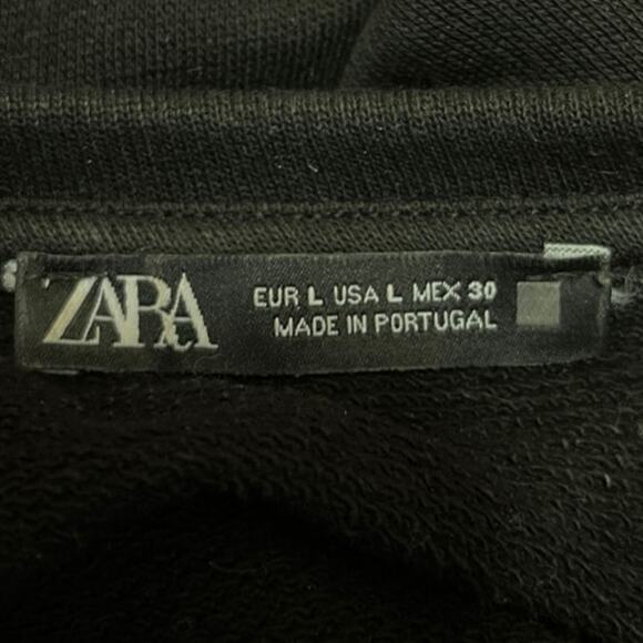 Zara Black Multicolor Animal Print Long Sleeve Leopard Zebra Midi Dress Size L - Picture 8 of 9